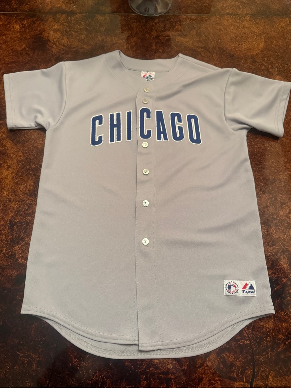Majestic Kids/ women’s Chicago Grey Jersey with Navy Lettering